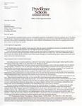 Letter from Providence School District Superintendent by Melody Johnson, Teaching + Learning in Art + Design Department, and Project Open Door