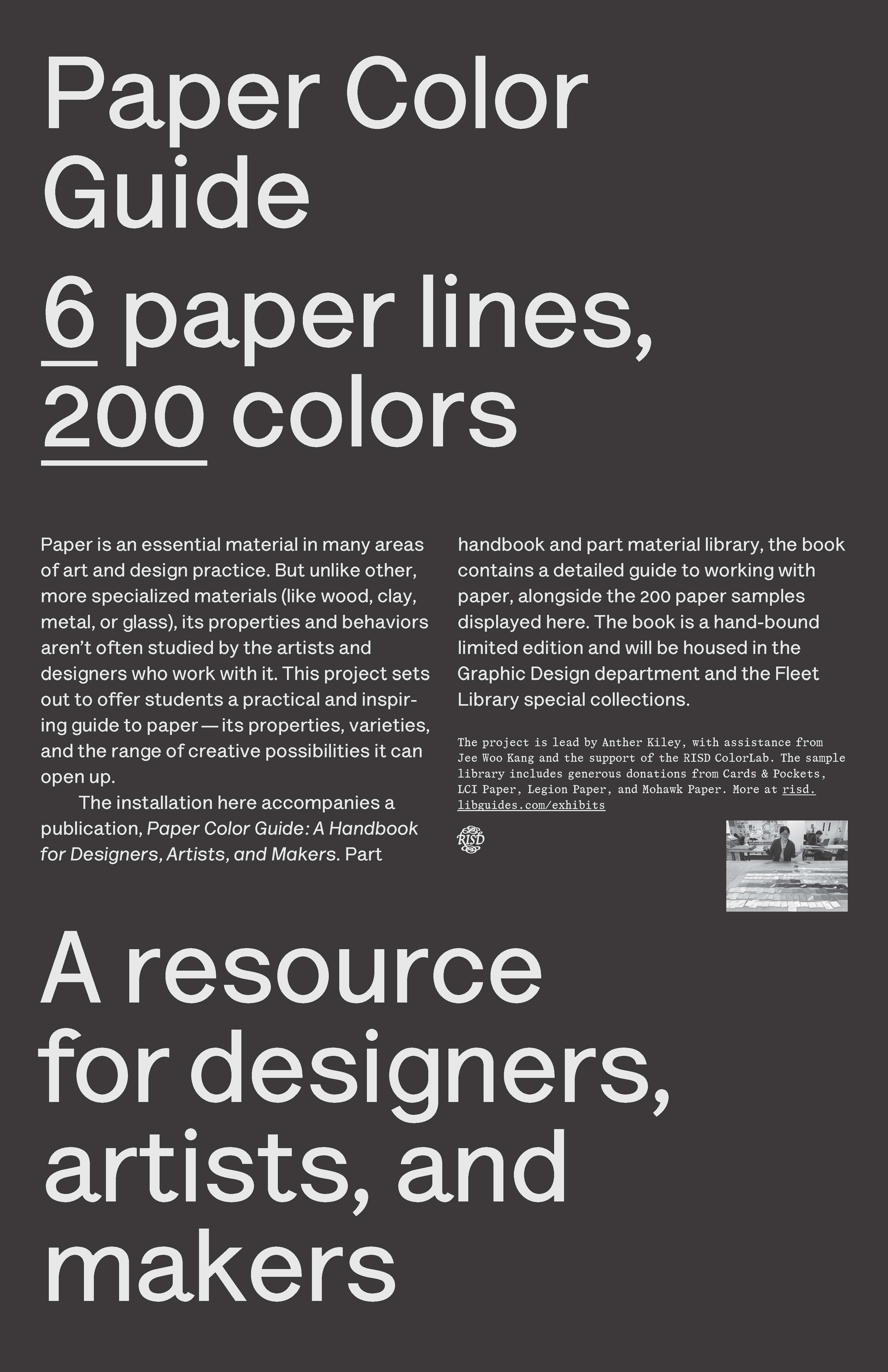 2026 Paper Color Guide: 6 Paper Lines, 200 Colors | Anther Kiley Color Lab Faculty Fellowship Exhibit