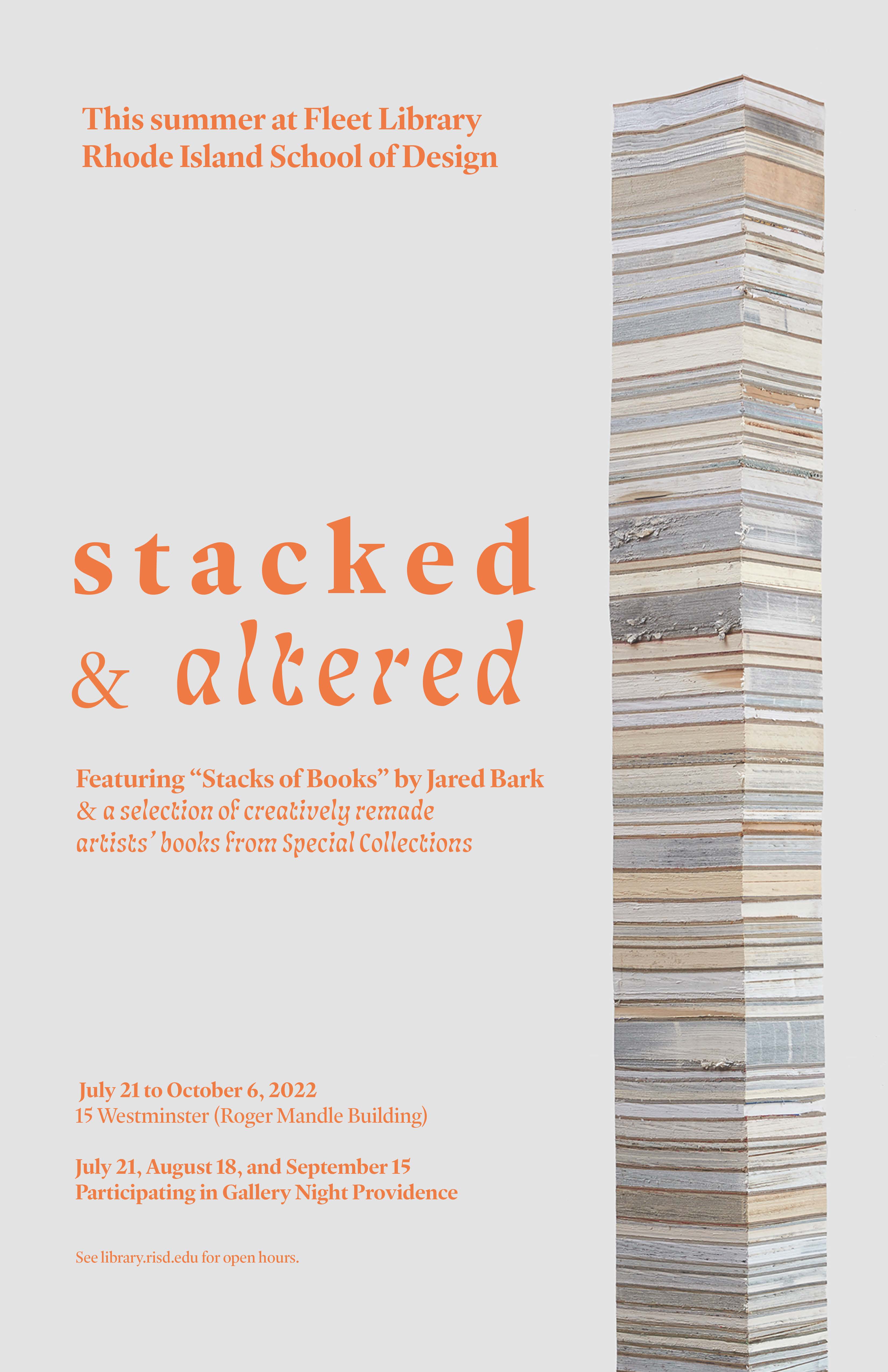 2022 Stacked & Altered | Stacks of Books by Jared Bark and Altered Books from Special Collections