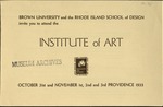 Art Institute Program 1935 by Brown/RISD Community Art Project