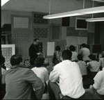John Cipot, in classroom at crit 1962 by Experimental and Foundation Studies Division