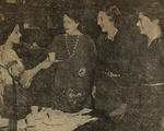 Edna Lawrence (second from left) and Florence Beeley Hennessey (middle) and Grace Ripley (right) 1937 opening of Nature Lab by Experimental and Foundation Studies Division