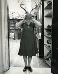 Edna Lawrence, portrait with antlers 1975 by Experimental and Foundation Studies Division