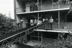 RISD Dorm, students on patio, 1985 by Experimental and Foundation Studies Department