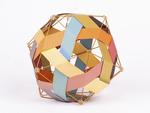Icosahedron with Paper Ribbons Wrapped Around Dowels Showing Pentagonal Dodecahedron by Fleet Library