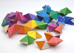Rainbow Colored Tetrahedrons Many Connected by Fleet Library