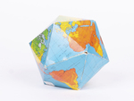 Icosahedron Dymaxion Map Folded Up by Fleet Library