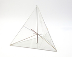 Tetrahedron with Wires inside Showing Center by Fleet Library