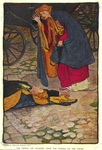 "The Prince lay huddled upon the stones of the court," from "The Love Match" by Justus Miles Forman by Fleet Library, Visual + Material Resources, and Elizabeth Shippen Green