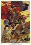 Cuchulain in Battle, The Ancient Irish Sagas, by Theodore Roosevelt by Fleet Library, Visual + Material Resources, and Joseph C. Leyendecker