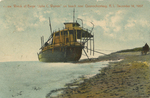 Wreck of Barge John C. Wyman, on beach near Quonochontaug, RI on December 14, 1907 by O.C. Barrows, Providence, RI; Visual + Material Resources; and Fleet Library