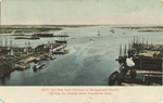 Bird's eye View from Chimney of Narragansett Electric, looking down Providence River by S. Langdorf & Co., New York: publisher; Visual + Material Resources; and Fleet Library