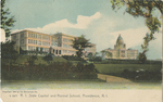 RI State Capitol and Normal School by The Rotograph Co., NY City: publisher; Visual + Material Resources; and Fleet Library