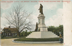 Roger Williams Monument and Betsy Williams Cottage at Roger Williams Park, Providence, RI by Hugh C. Leighton Co., Portland, ME.: postcard; Visual + Material Resources; and Fleet Library