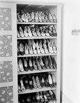 Shoe Cabinet in Storage by Robert O. Thornton, RISD Museum Photographer and RISD Archives
