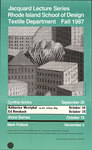 Jacquard Lecture Series: Rhode Island School of Design: Textile Department: Fall 1987 / Rodney Pearcey by RISD Archives and Rodney Pearcey